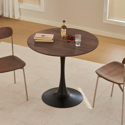 Round Dining Table, 31.5" Tulip Table (Faux Walnut)