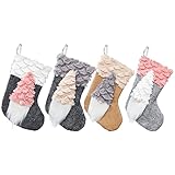 BeHeSo Mini Christmas Stockings 4Pcs Personalized Stockings, 3D Color Small Gnomes Plush Decor...