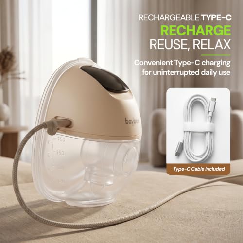 Image of Baybee Elora Pro Breast Pump Electrical Machine for Mothers | Ultra-Quiet BPA-Free Breast Milk Pump with 4 Modes (Massage, Expression, Lactation, Auto) | 12 Suction Levels | Electric Wearable Breast Pump with 180ml Capacity & USB-C Fast Charging | Smart Auto Stop Safety Function (20-Min Auto Shut-Off)