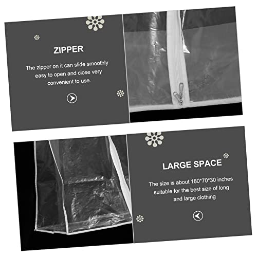 Happyyami Transparent Wedding Dress Garment Bag Resistant Clothing Cover for Storage Easy to Hang Lightweight Peva Material for Wedding Dresses and Long Gowns2