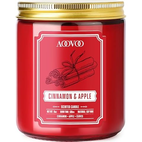 AOOVOO Cinnamon Apple Soy Candle Cover