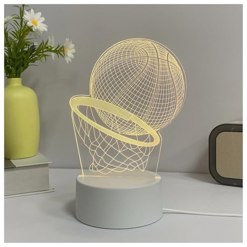 Luz nocturna con diseño de baloncesto lámpara de mesa Warm White 2