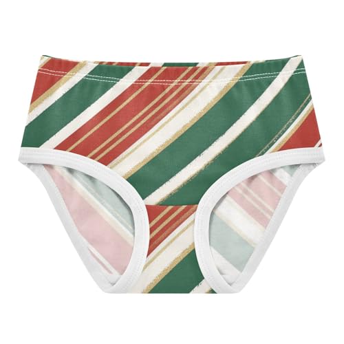 Girls' Underwear Breathable Toddler Underwear for Girls Traditional Striped Christmas