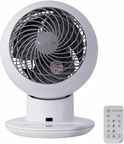 Iris Ohyama Woozoo Globe Air Circulator Fan with Remote Control PCF-SC15T Table Fan Desk Fan 5 Speeds Silent Quiet Bedroom Living Room Small Cooling Powerful White