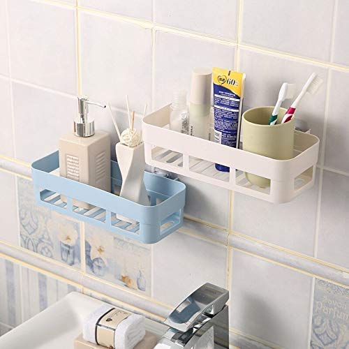 Mobhada Bathroom Kitchen Office Plastic Inter Design Shelf Rack Holder Cum Kitchen Organizer with Suction Cup 3