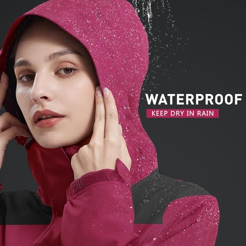 CAMELSPORTS Women's Rain Jacket Waterproof Hooded Windbreaker Windproof Lightweight Shell Raincoat for Outdoor Hiking4