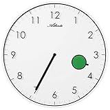  Atlanta - Quarzuhr - Wanduhr - Kunststoffgehäuse weiß - exclusive Designeruhr - extraflach - weißes Zifferblatt
