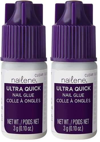 Nailene Ultra Quick Nail Glue, 0.10 oz – Durable, Easy to Apply Nail Glue – Repairs Natural Nails – Quick-Drying Nail Adhesive Lasts Up to 7 Days – Nail Care Essential (Pack of 2)