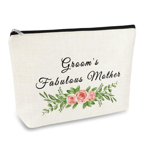 Mother of the Groom Gift Makeup Bag Bridal Shower Gifts Cosmetic Bag Wedding Engagement Gifts for Mom Mother of the Groom Appreciation Gift from Bride Makeup Pouch Travel Toiletry Bags