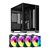 Gabinete Gamer Mancer CV100, Mid-tower, Lateral De Vidro, Preto, MCR-CV100-BK + 4 Ventoinhas