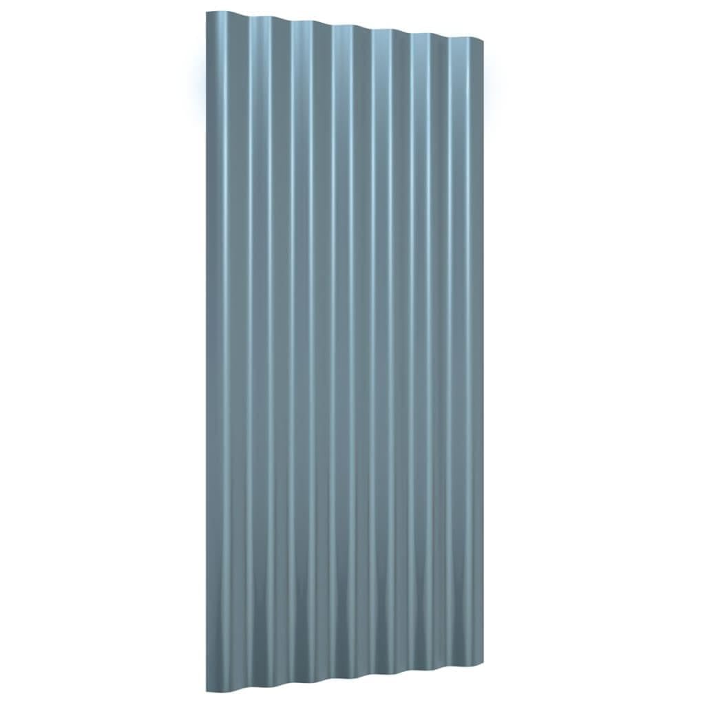 Genérico Paneles de tejado 12 Unidades Acero galvanizado Gris 80x36 cm,Bricolaje,Materiales de construcción,Techo,Tejas y baldosas para Techo,Gris,9.54 kg,319134