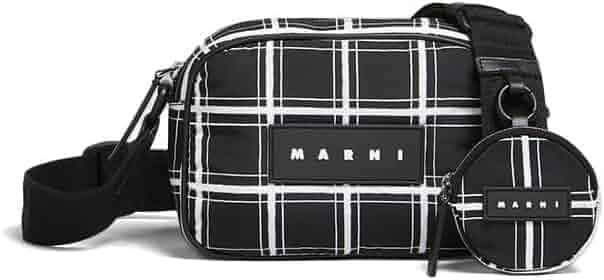 Amazon | [Marni] マルニ ミニポーチ付き モノクロチェック ナイロン