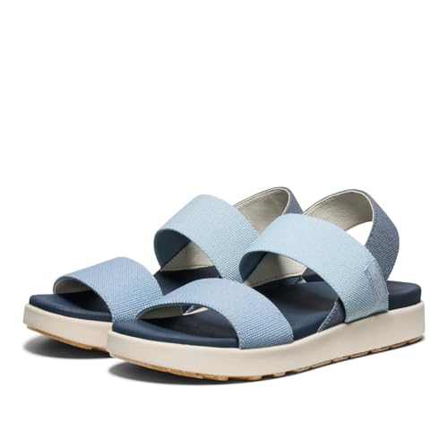 KEEN Women's Elle Backstrap Casual Platform Open Toe Wedge Sandals, Faded Denim/Skyway, 6 — view 4