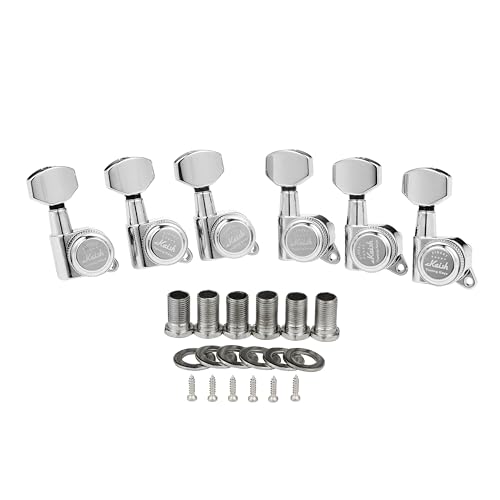 Guitar Locking Tuners 18:1 Guitar Tuning Keys Pegs Locking Tuning Machines Heads for Strat/Tele/Les Paul Electric/Acoustic Guitars Chrome Right
