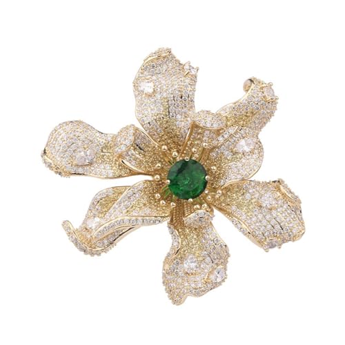 Broche tempérament luxe en zircone pour robe de soirée chic