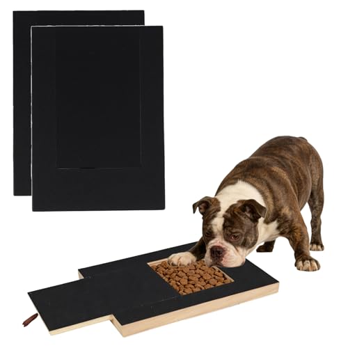 Krallenschleifer für Hunde - 35x25x3cm Kratzbrett Hund mit Leckerlibox 2 Stücke Schleifpapier Stressfrei Krallenschleifer für Hundekrallen Alternative zu Krallenknipsern und -Schleifern für Hunde
