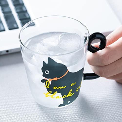GALPADA Canecas De Gato Fofas 250Ml Copo De Vidro Transparente Canecas De Café Em Forma De Animal Al