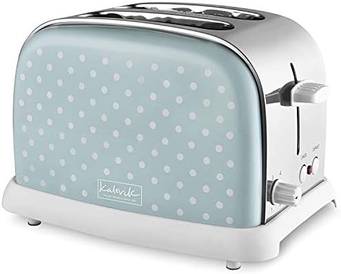 Kalorik TO47334 Team Shutter Green Polka Dot Two Slice Toaster, Stainless Steel, 850 W
