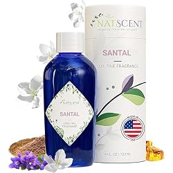 Santal Sandalwood Essential Oil for Diffuser, IFRA Certified, 4 oz | Natscent Fragrance Oil, Cold Air and Ultrasonic Compatible, Nature-Derived, Made in USA, Long-Lasting, Amber Cardamom