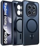 Opkiegrn Funda para Xiaomi Redmi Note 15 4G/5G Compatible con Magsafe Protección Lente Cámara, Protección Resistente Translúcida Mate Trasera para Redmi Note 15 - Negro