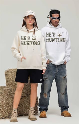 He's Hunting Pullover Hoodie & Sweatshirt, Hunting Season Long Sleeve Shirt For Women Men3