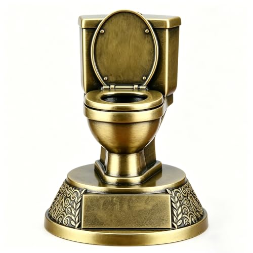 YUJUE Gold Toilet Bowl Trophy -6 Inch,Fantasy Football Loser Trophy, Toilet Seat Last Place Trophy...