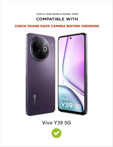 Image of for Vivo Y39 5G Flip Cover Leather Finish | Inside TPU with Card Pockets | Wallet Stand | Complete Protection Flip Case Black