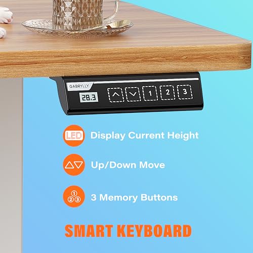 GABRYLLY Standing Desk Adjustable Height, Electric Office Computer Desk for Home Company Stand up Desk, 55 x 24 Inches, Natural