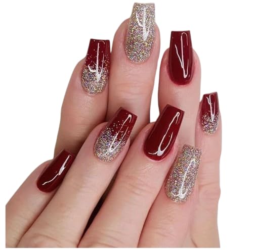 ANSHMULTICOM Women's Artifical Designer Fake Nails Extension | Reusable Artificial Fake Nail Set| Lightweight & Long Lasting| Easy To Use| Quick Fix For Party & Function-picture-52
