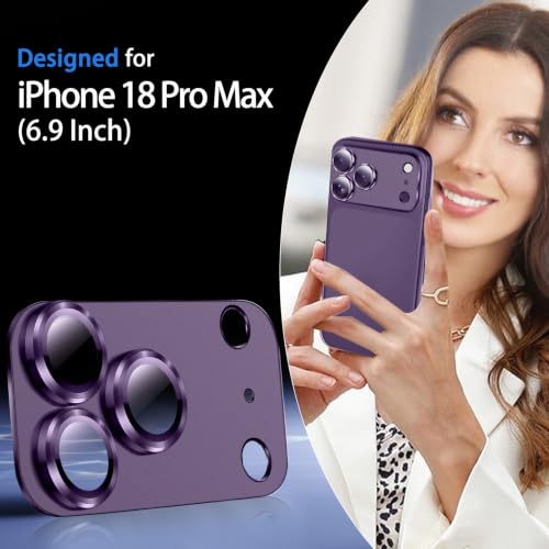 SiHPuoy Camera Lens Protector for iPhone 18 Pro Max, Tempered Glass, Red - image 2
