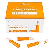 OWELL® Safety Lancets 21G x 2.5mm – 100 Count | Extra Blood Flow for Thick Skin | Sterile, Preloaded, Medical-Grade, Pressure Activated for Diabetic Glucose Testing