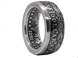 1881 Morgan Dollar Coin Ring 90% Silver. Birthday Gift, Wedding Anniversary