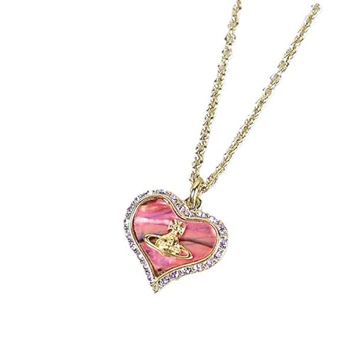 [ヴィヴィアンウエストウッド] ネックレス Petra Pendant ペトラ 63020103 レディース ペンダント ハート オーブ 真鍮 アクセサリー (Gold/Pink/02R938) [並行輸入品]