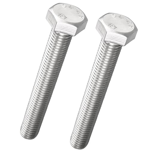 TA-VIGOR M14-2 x 100mm Hex Bolts, 304 Stainless Steel Fully Threaded Coarse Thread Machine Screws, Heavy Duty M14 Hex Bolts for Furniture, Equipment and DIY Repair 2Pcs
