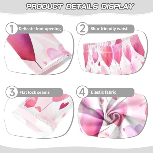 Toddler Girls Leggings Printed Yoga Pants Leggings Cute Pink Love for Kids3