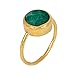 Produktbild Sarah Bosman Ring Damen Gold Green Jade - Damenring Silber Vergoldet Eingefasster Edelstein Grün - 11 mm Durchmesser - Größe 54 - SAB-R03GREJADg-54