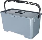 Carlisle FoodService Products 363301923 Polypropylene Rectangular Squeegee Bucket, 6 Gallon Capacity, 20-1/2" Length x 10-1/2" Width x 11-1/4" Height, Gray