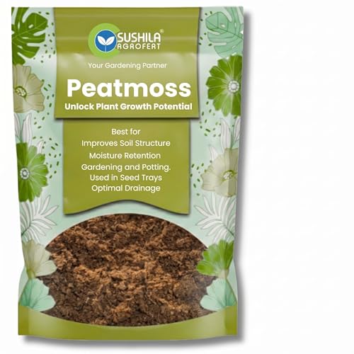 Image of Sushila Agrofert Peat Moss 1KG Acidic pH, Sterile, Excellent Water Retention, Good Drainage, Light & Airy, Seed Germination, Potting Mix, Hydroponics, Soil Amendment, Mulch, Root Growth & Garden Use