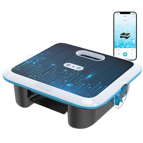 TALOSBO SK02 Robot Skimmer Solaire de Piscine, Robot Piscine sans Fil, Double Recharge, Sonde de...