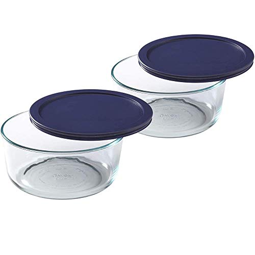 Lids For Pyrex And Anchor Round Glass Containers Works For 6/7 Cups(6-Cups, Blue-4 Pack) #TOP2