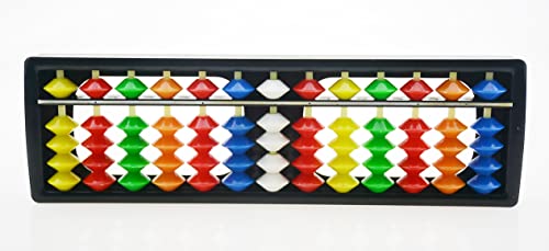 Image of Plastic Colorful Beads Abacus Soroban, 13 Column Chinese Abacus Japanese Soroban Calculator Kid's Counting Tool (Style 1)