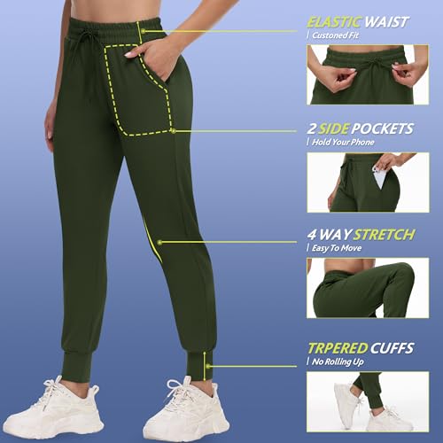 4 Pack Joggers for Women - Sweatpants with Pockets Lightweight Comfy Yoga Pants for Workout Travel Lounge