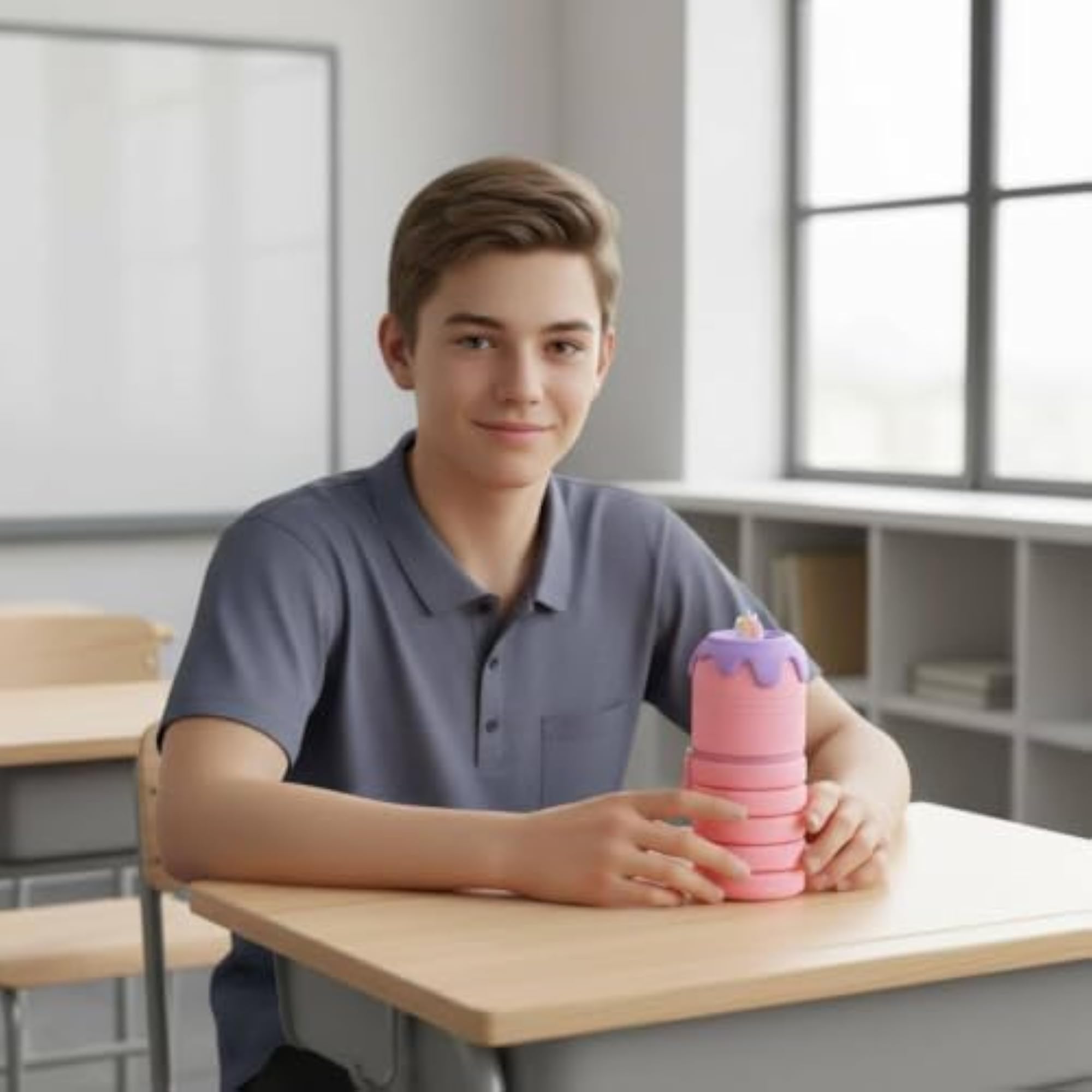 Cute Cartoon Expandable Silicone Pencil Case for Students