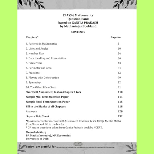 Image of Class 6 Mathematics CBSE 2026 NCERT Ganita Prakash Question Bank Practice Book | Chapter-wise Workbook with Answers | CBSE Syllabus | Mathsninjas Bookland
