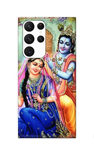 Image of Printed Hard Back Cover Case for Samsung Galaxy S22 Ultra 5G Back Cover (Radha Krishna) -1803