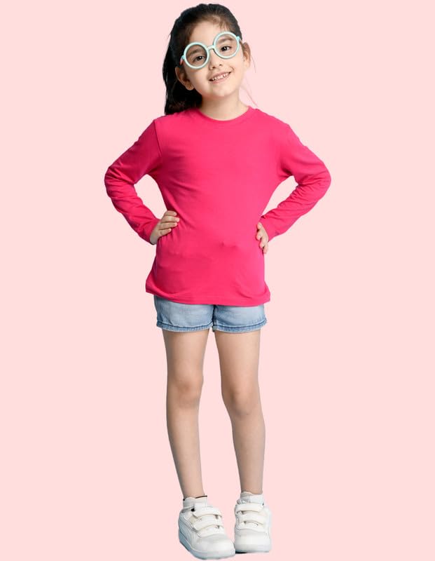 Image of Nusyl Girls Full Sleeves T-Shirt for Kids | Cute Printed Casual Wear | Soft Cotton Blend | Comfortable Regular Fit | 2-16 Years | Multiple Colors