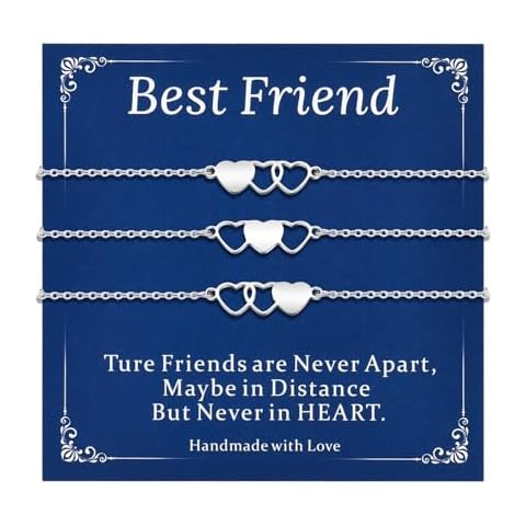 GBTBYS 3 PCS Best Friend Bracelet Heart Matching Sister Friendship Distance Bracelets for Women BFF Bestie Daughter Niece Birthday Gifts Cover