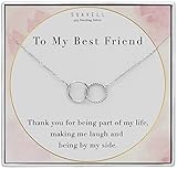Suavell Best Friend Necklaces - Interlocking Circles Silver Chains. Open Circle Necklace for Friends & Soul Sisters, Perfect for Women's Birthday Gifts