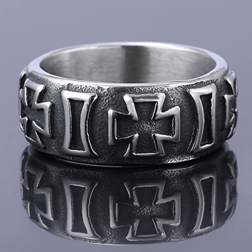 Jude Jewelers 8mm Stainless Steel Crusader Cross Retro Vintage Wedding Band Ring3