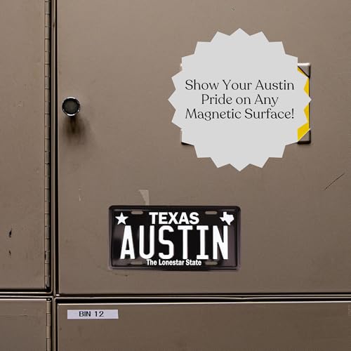 Imán decorativo rectangular mini placa Austin Texas miniatura 6